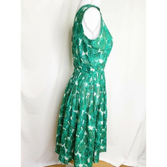 1960s Floral Garden Party Sheer Dress - Rockabilly - Picture 9 of 9